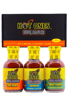 Hot Ones BBQ Trio Pack (Hot Honey / Caribbean / Smoked Serrano) A7